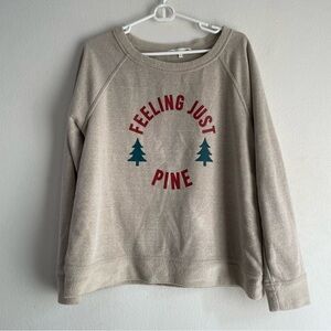 C&C California beige long sleeve crew neck Feeling Just Pine sweatshirt